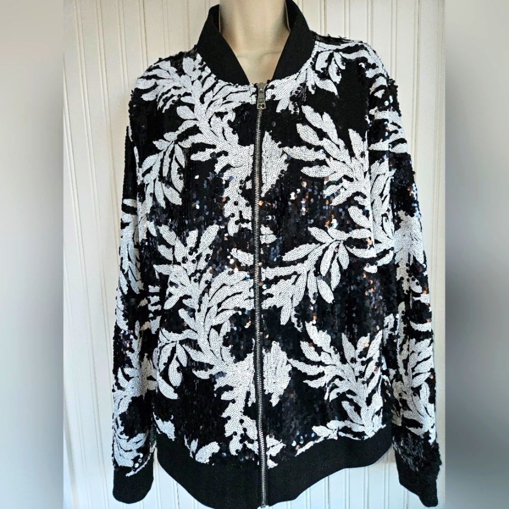 Geovanni Testi Sequin Bomber Jacket